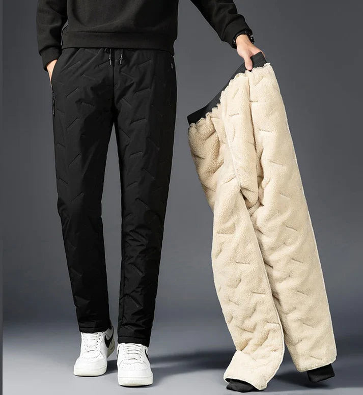Men's Fleece-Lined Winter Joggers with Waterproof Outer Layer