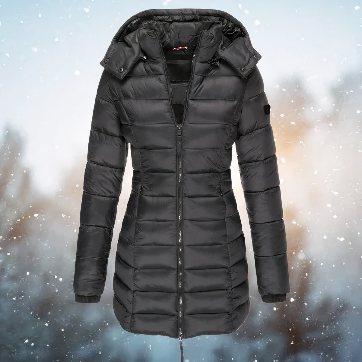 Women's Mid-Length Hooded Parka with Cosy Lining for Winter