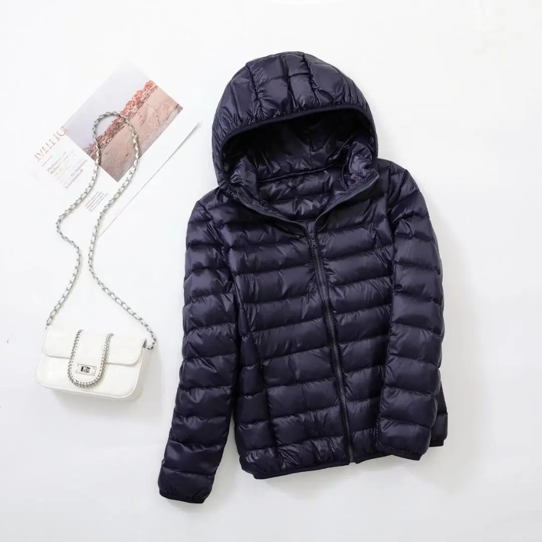 Women's Reversible Down Jacket with Fitted Silhouette