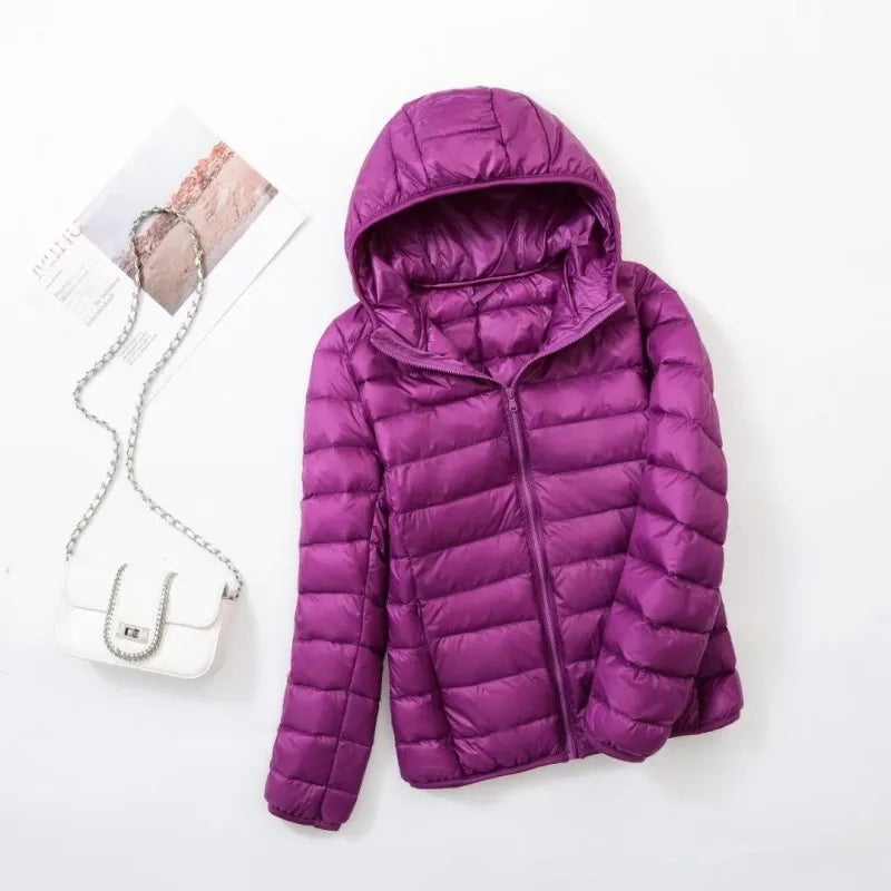 Women's Reversible Down Jacket with Fitted Silhouette