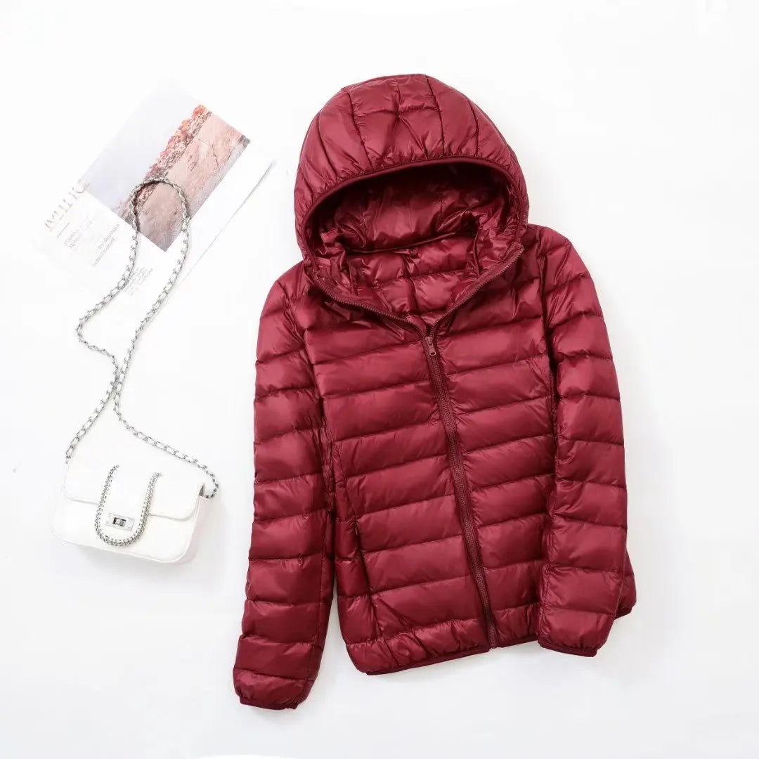 Women's Reversible Down Jacket with Fitted Silhouette