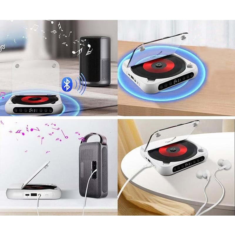 Portable Bluetooth CD Player with Hi-Fi Sound and USB-C Charging
