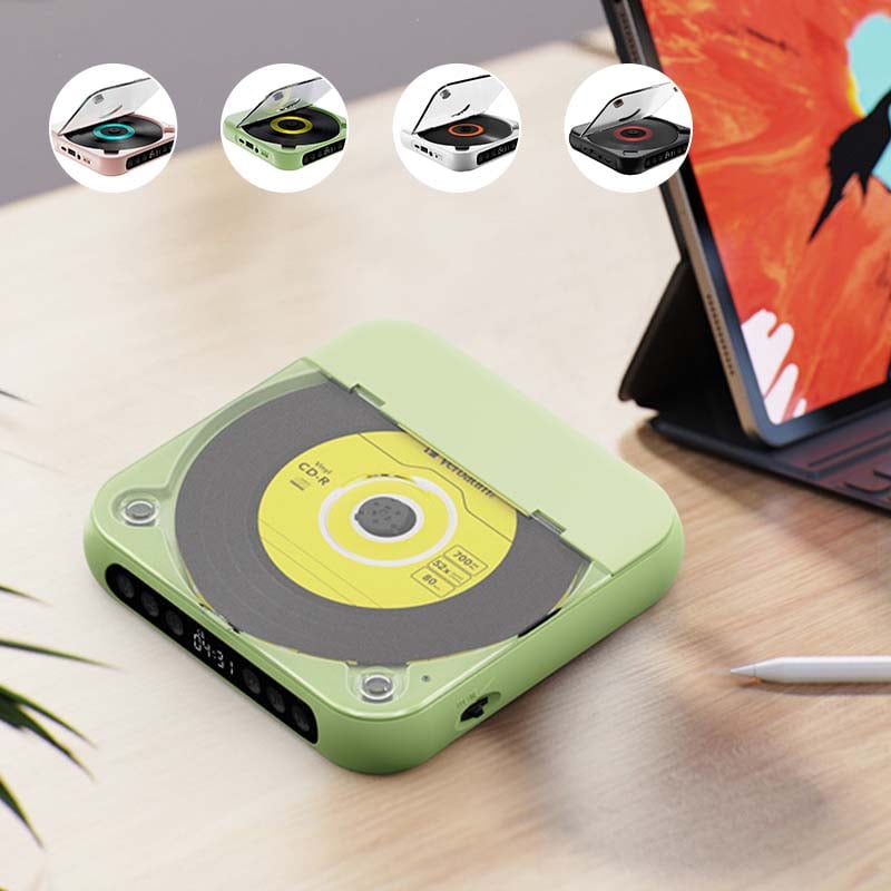 Portable Bluetooth CD Player with Hi-Fi Sound and USB-C Charging