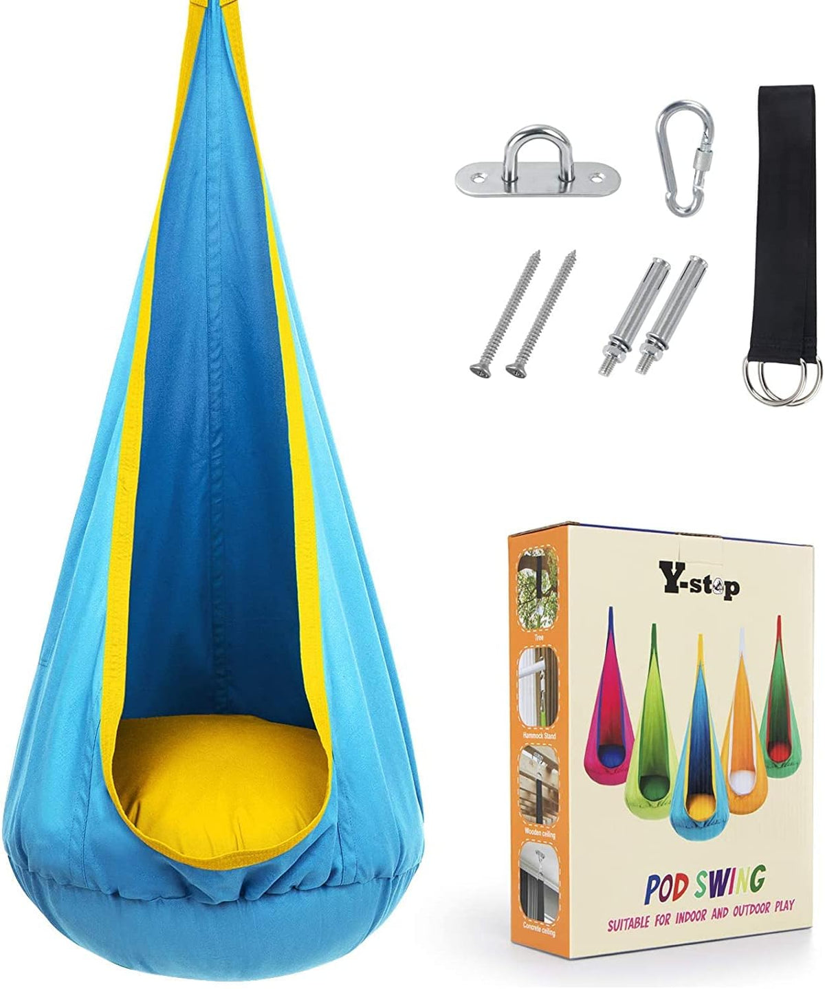 Kids' Hanging Pod Swing with Inflatable Cushion for Play and Rest