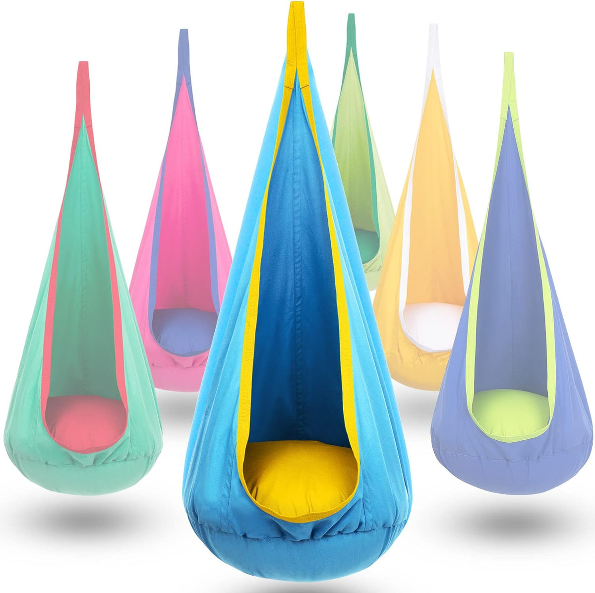 Kids' Hanging Pod Swing with Inflatable Cushion for Play and Rest
