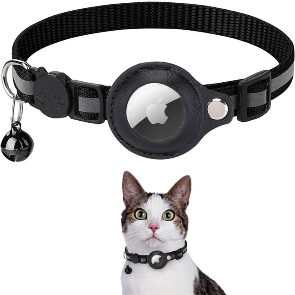 Reflective Cat Collar with GPS Tracker Holder and Safety Buckle