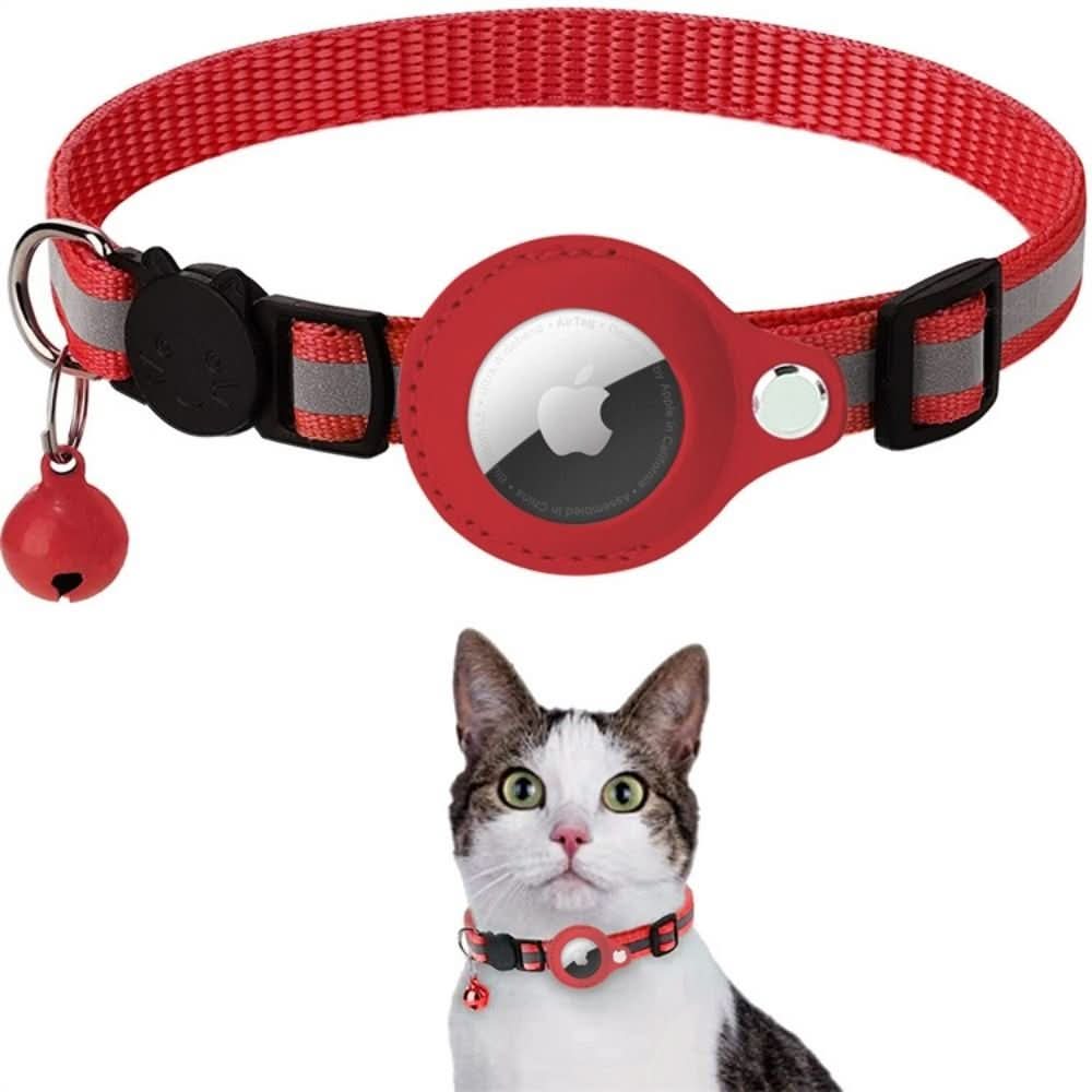 Reflective Cat Collar with GPS Tracker Holder and Safety Buckle