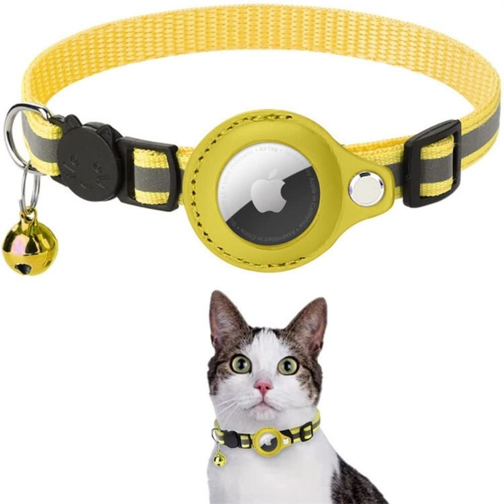 Reflective Cat Collar with GPS Tracker Holder and Safety Buckle