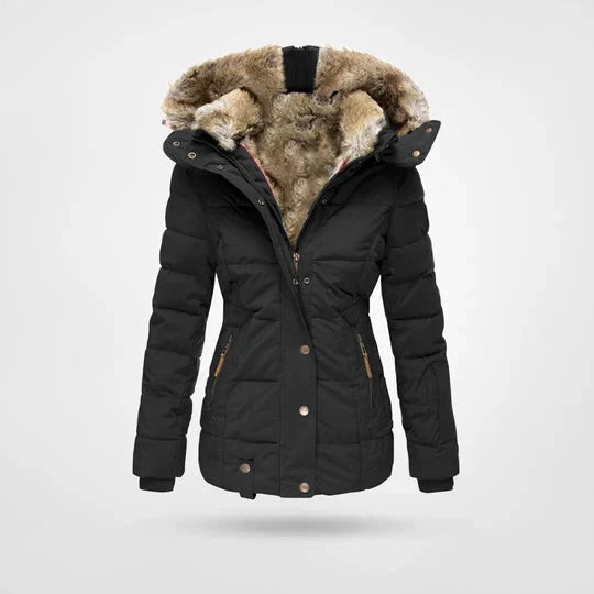 Women's Waterproof Winter Jacket with Detachable Hood