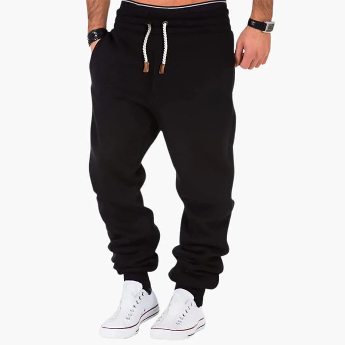 Joggingbroek voor heren met geribde boorden en achterzak