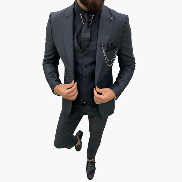 Slim-Fit-Anzugset – 3-teiliger Herrenanzug für den Abend