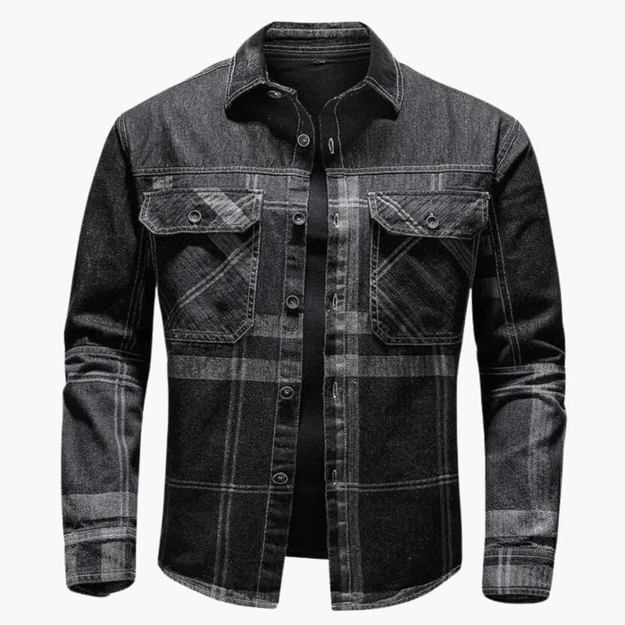 Veste en jean moderne pour homme au look vintage avec poches
