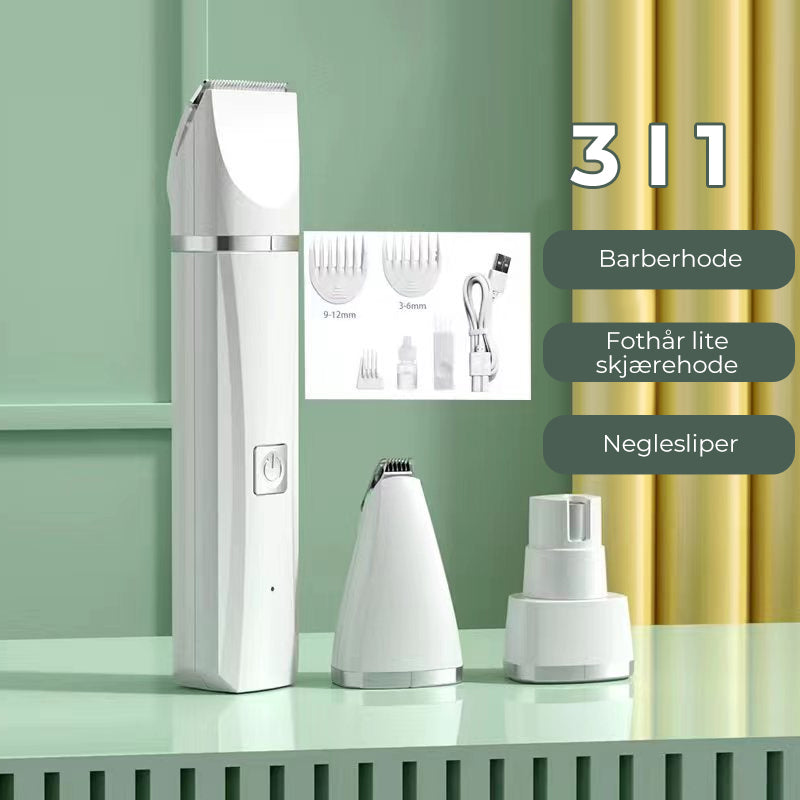 4-in-1 Quiet Pet Hair Clipper with Nail Grinder for Cats and Dogs