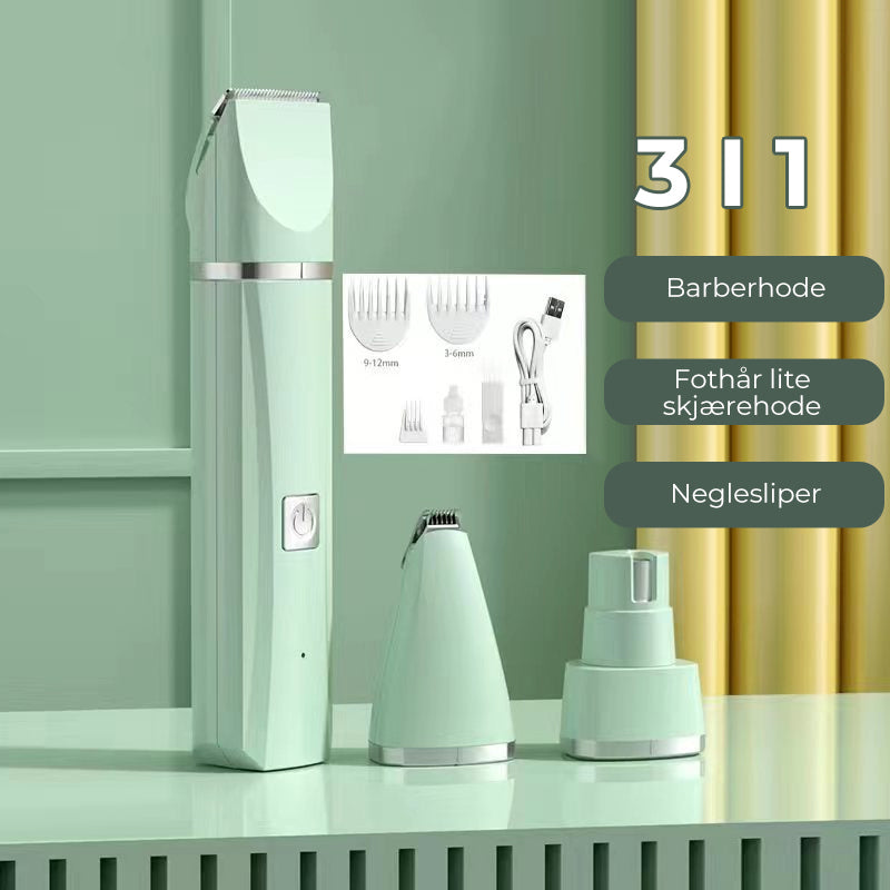 4-in-1 Quiet Pet Hair Clipper with Nail Grinder for Cats and Dogs