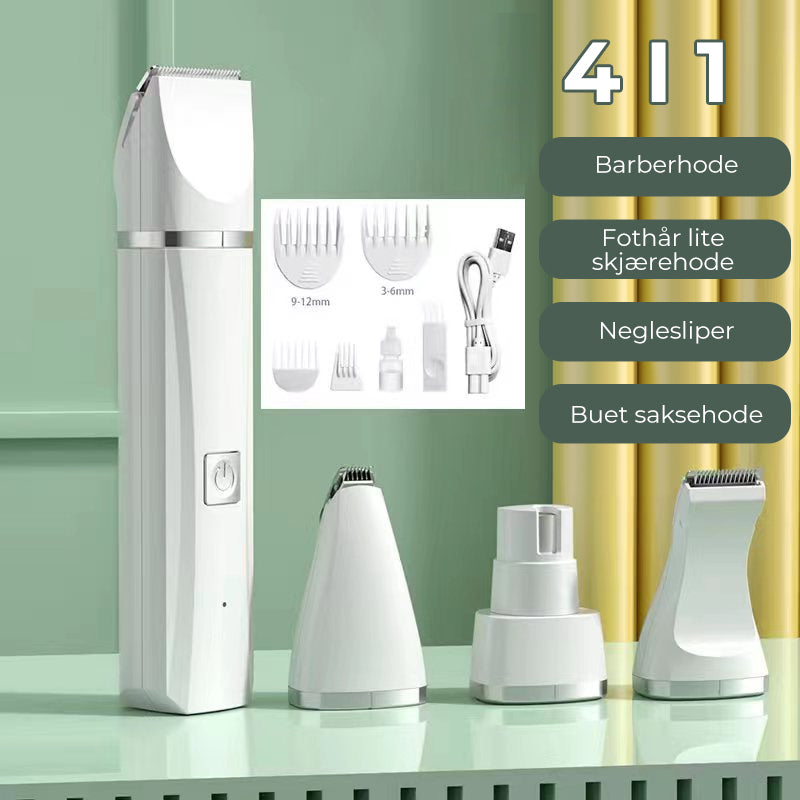 4-in-1 Quiet Pet Hair Clipper with Nail Grinder for Cats and Dogs