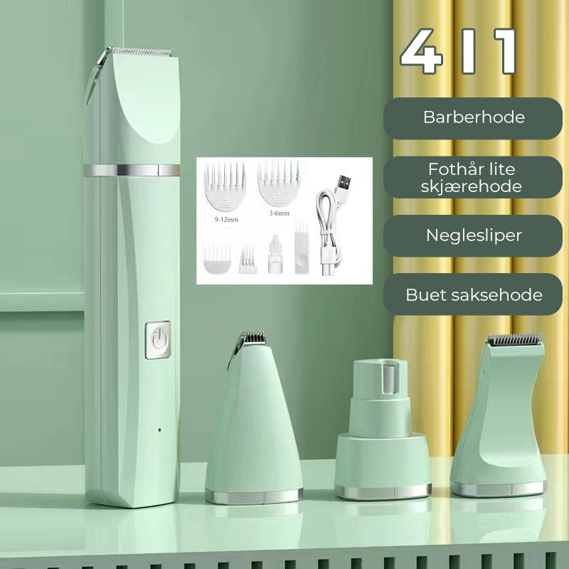4-in-1 Quiet Pet Hair Clipper with Nail Grinder for Cats and Dogs