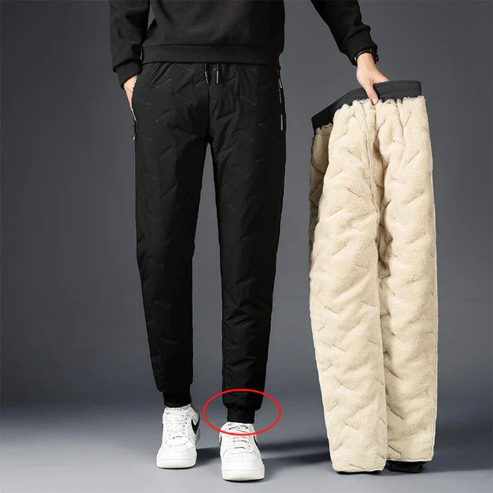 Men's Fleece-Lined Winter Joggers with Waterproof Outer Layer