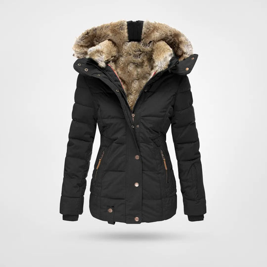 Water-Repellent Winter Jacket with Fleece Lining and Hood