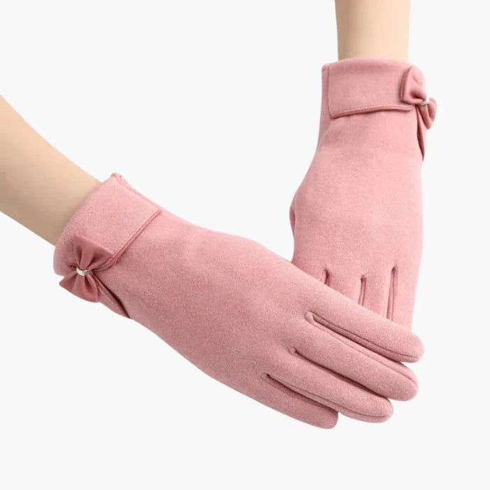 Gants pour femme avec doublure pelucheuse et couche extérieure texturée