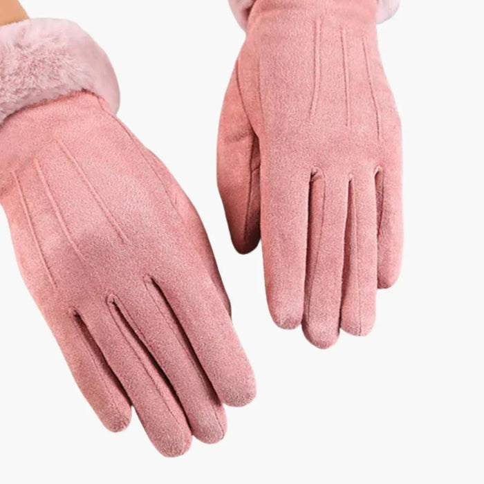 Damhandskar med mockaliknande foder och pekskärmstips