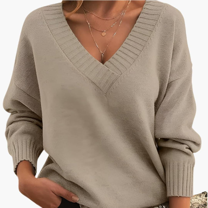 Camisola Oversized Feminina com Decote em V