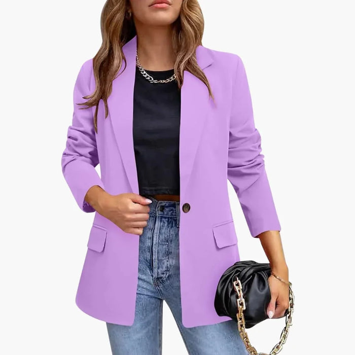 Damesblazer met slim fit, reverskraag en lange mouwen