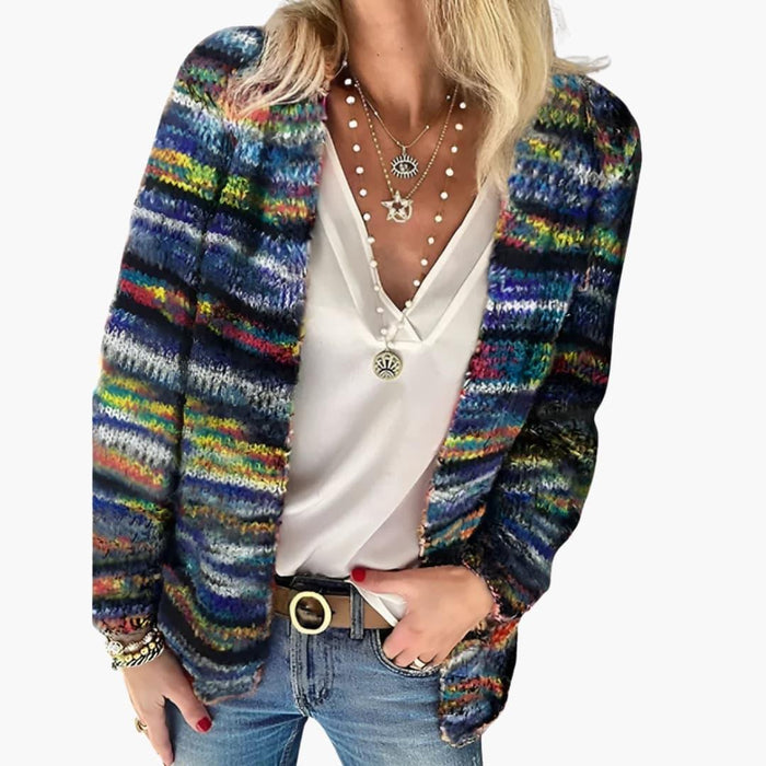 Damen Strickcardigan mit offenem Vorderteil und langen Ärmeln