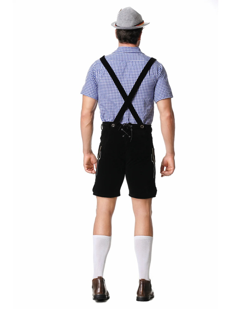 Men's Oktoberfest Lederhosen Costume with Shirt and Braces