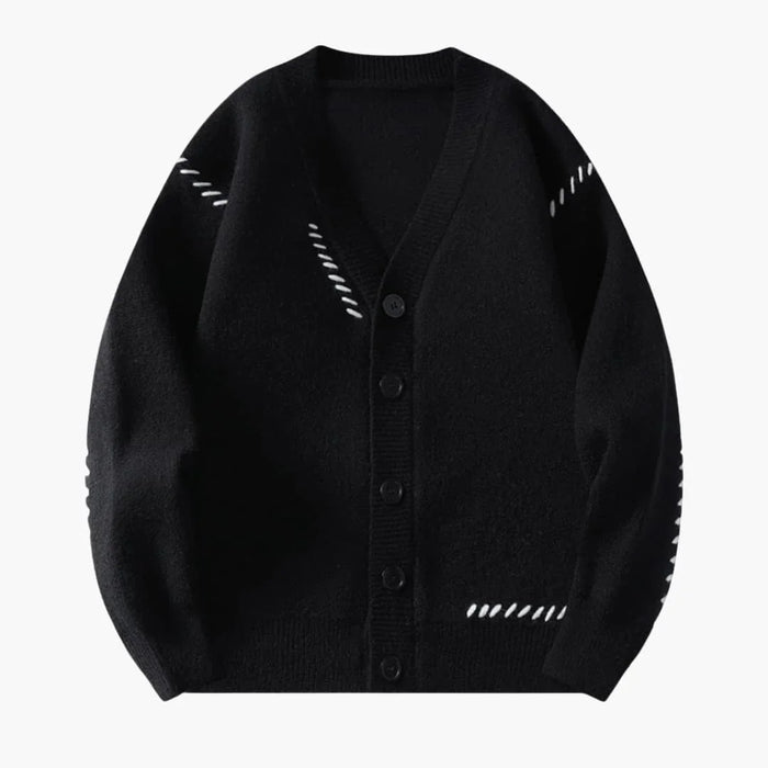 Herren-Cardigan mit Knopfleiste und V-Ausschnitt