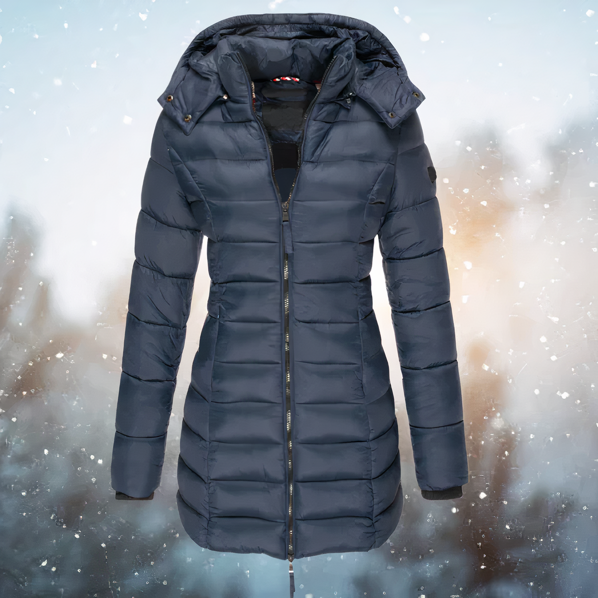 Women's Mid-Length Hooded Parka with Cosy Lining for Winter