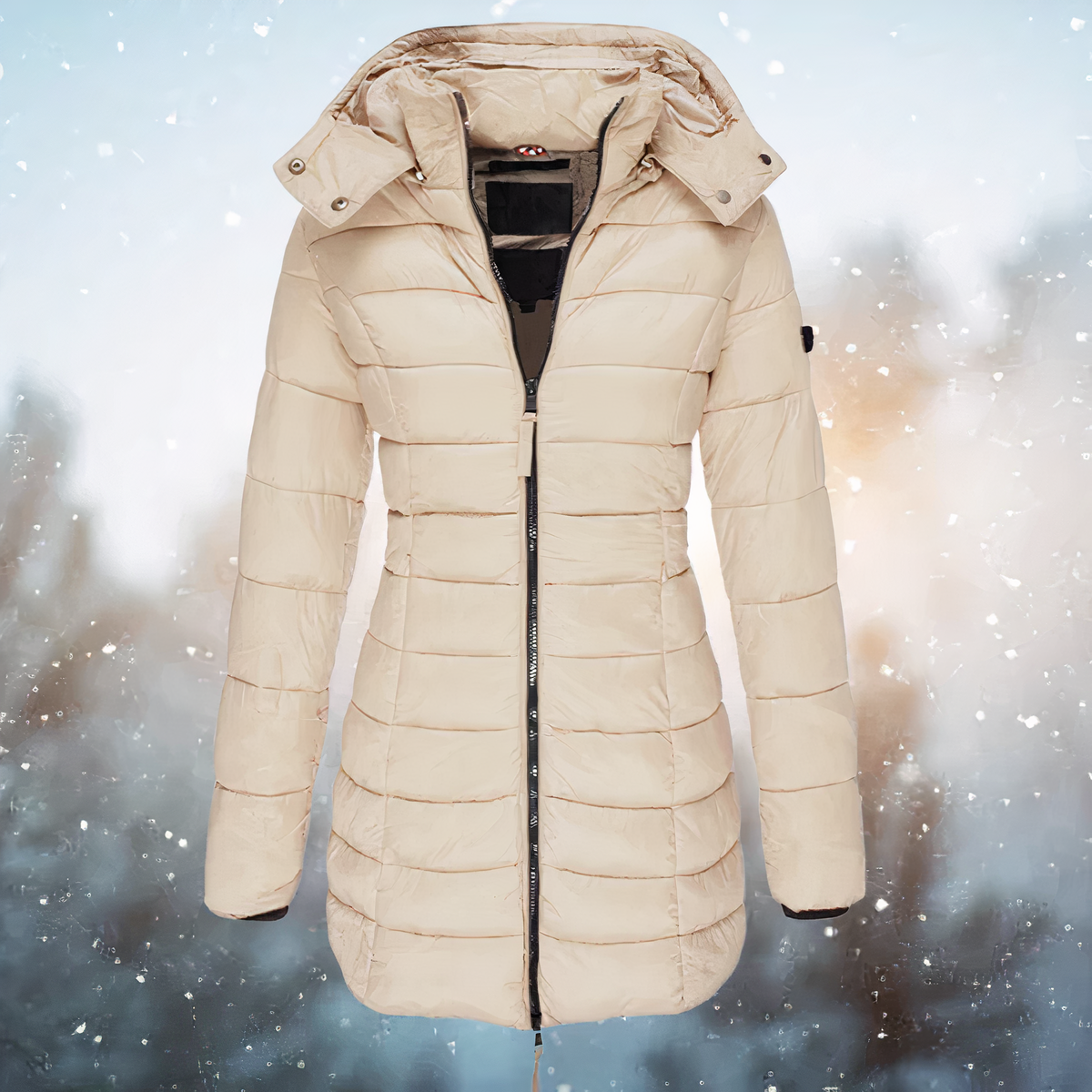 Women's Mid-Length Hooded Parka with Cosy Lining for Winter