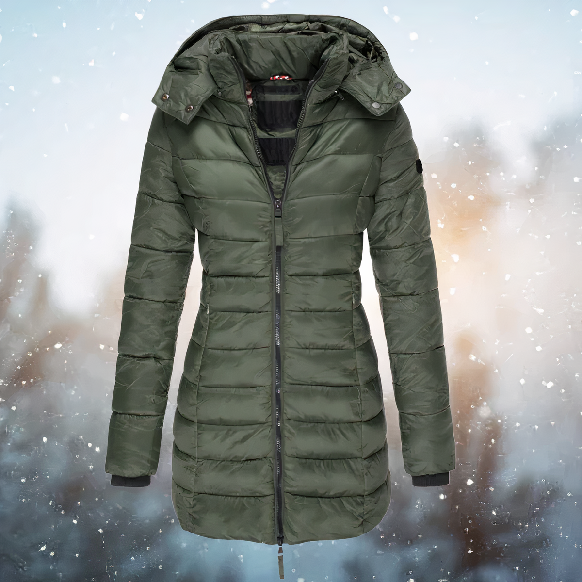 Women's Mid-Length Hooded Parka with Cosy Lining for Winter