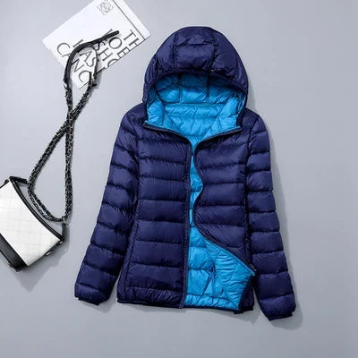 Women's Reversible Down Jacket with Fitted Silhouette