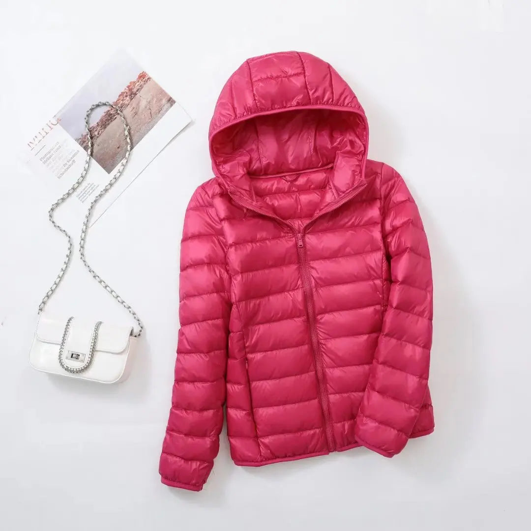 Women's Reversible Down Jacket with Fitted Silhouette