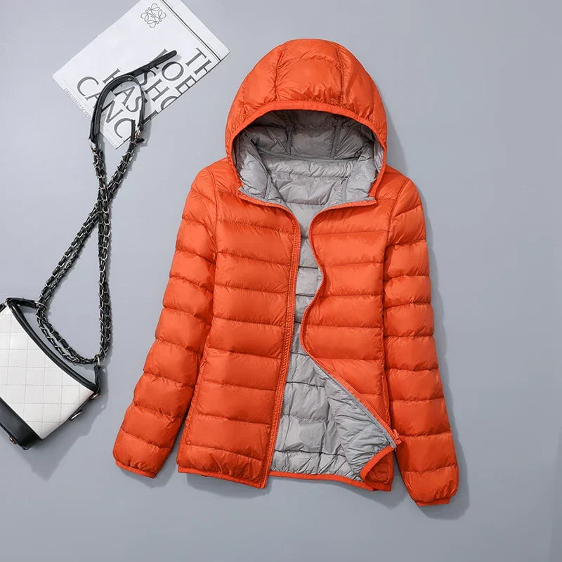 Women's Reversible Down Jacket with Fitted Silhouette