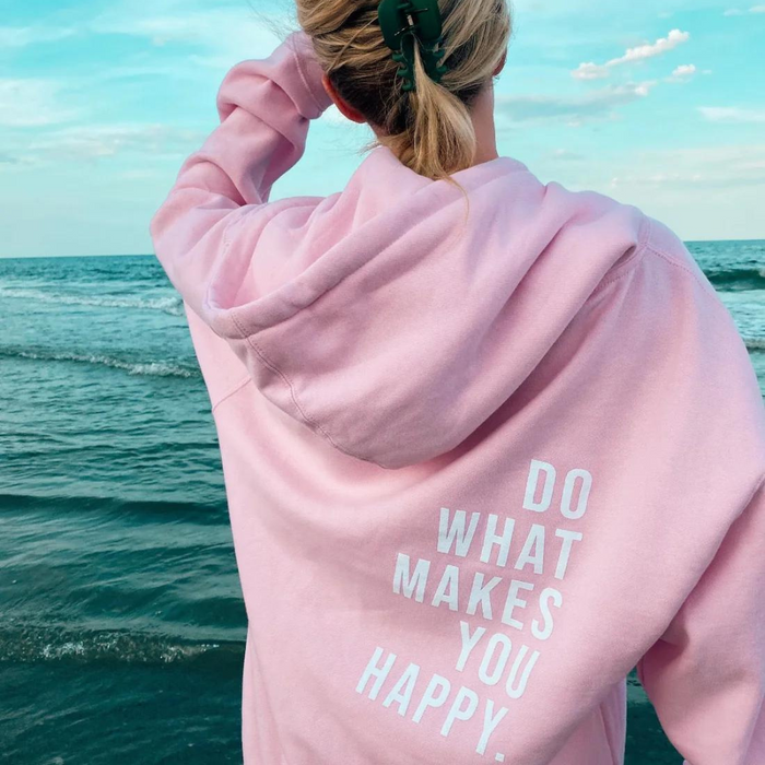 Oversized lang hettegenser til dame med iøynefallende logotrykk