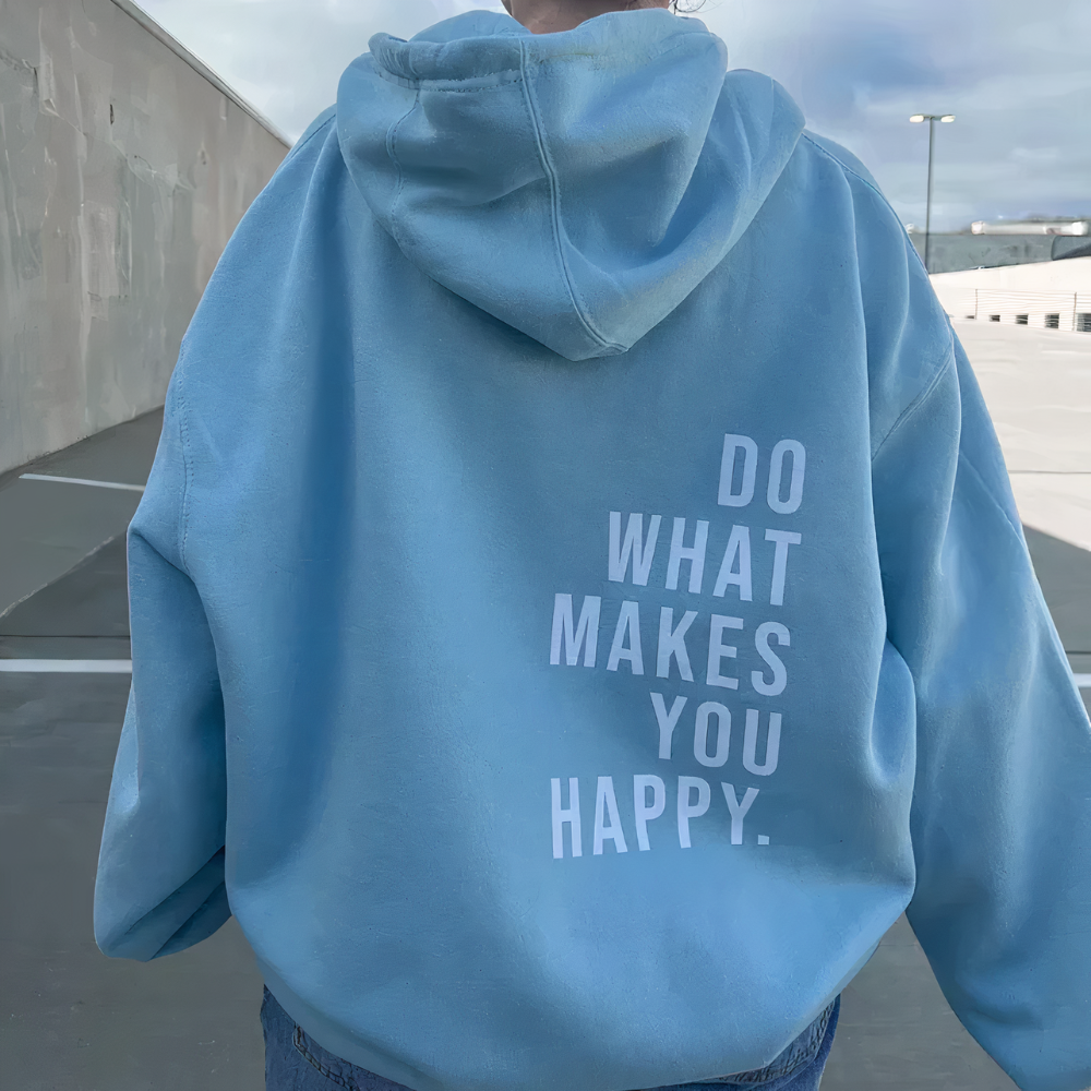 Women's Oversized Long Hoodie with Eye-Catching Logo Print