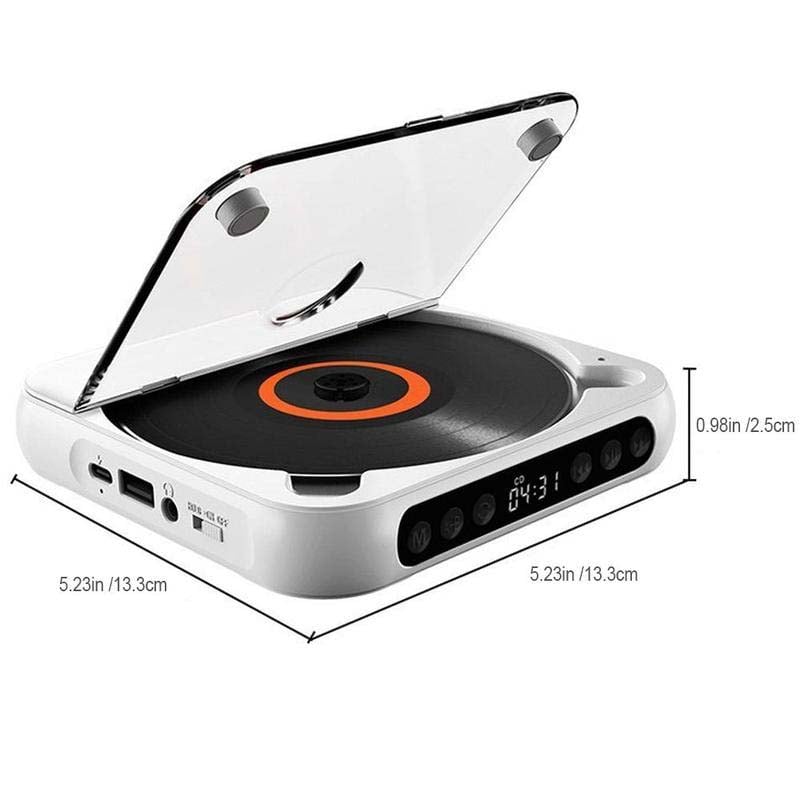 Portable Bluetooth CD Player with Hi-Fi Sound and USB-C Charging
