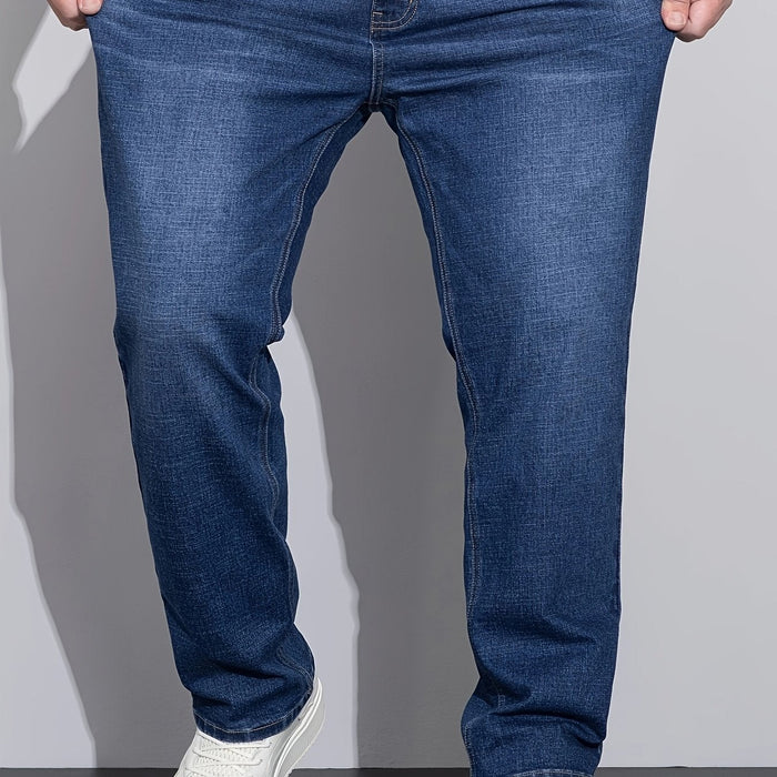 Jean droit pour homme, confort au quotidien, coupe extensible