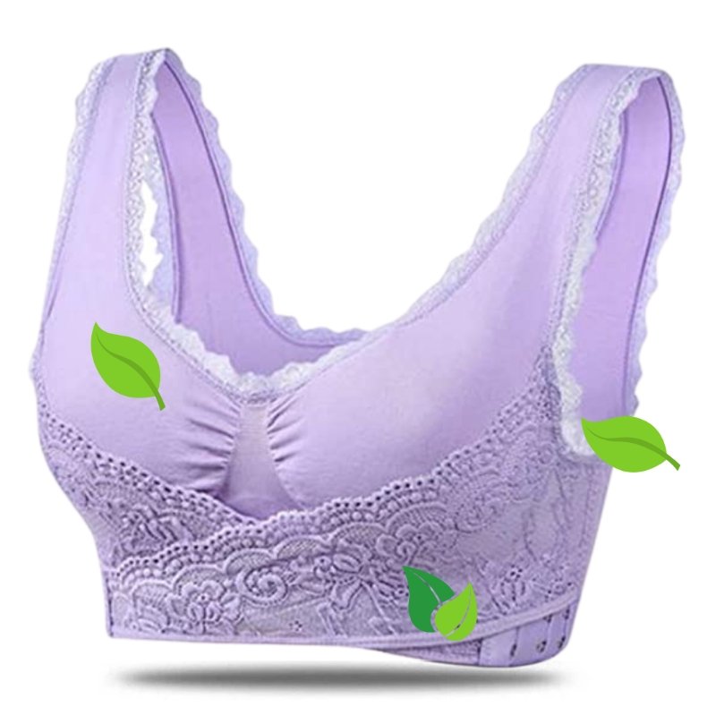Women's Wire-Free Lace Bra with Adjustable Cross-Back Straps