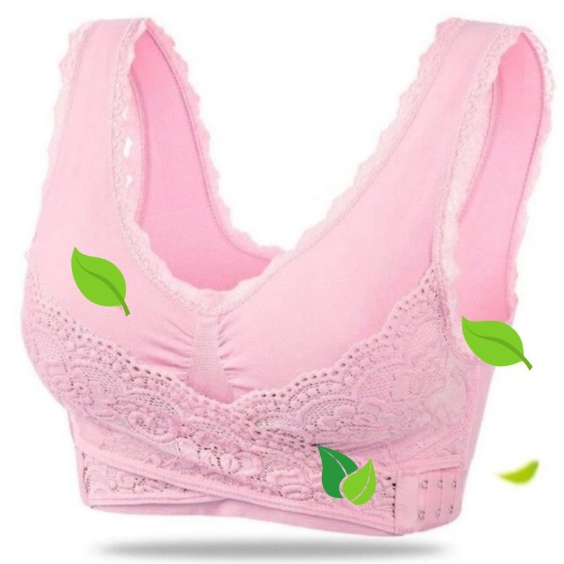 Women's Wire-Free Lace Bra with Adjustable Cross-Back Straps