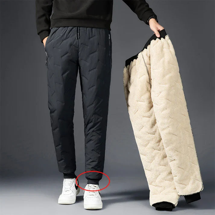 Men's Fleece-Lined Winter Joggers with Waterproof Outer Layer