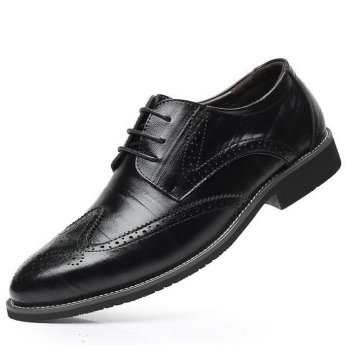Men's Lace-Up Derby Shoes with Pull Tab and Grip Sole