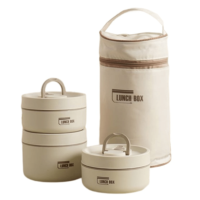 Insulated Stainless Steel Lunch Box with Carry Bag for Hot Meals