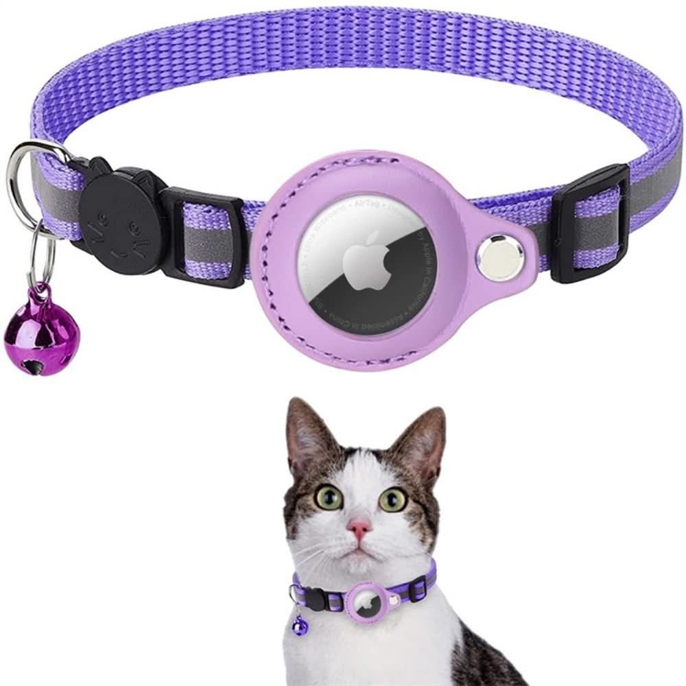 Reflective Cat Collar with GPS Tracker Holder and Safety Buckle