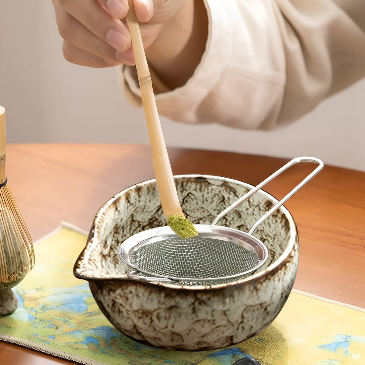 6-Piece Matcha Tea Set with Bamboo Whisk for Tea Ceremonies