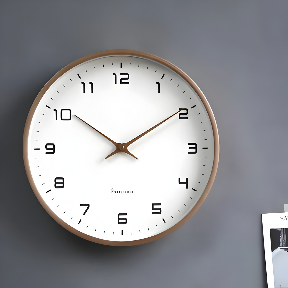 Silent Wooden Wall Clock with Modern Round Design