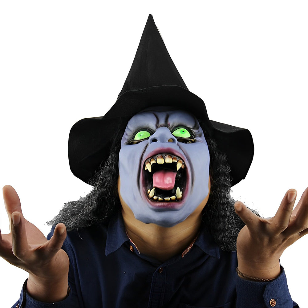 Unisex Realistic Latex Face Mask with Movable Mouth for Cosplay